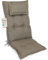 Herlag Hochlehner-Gartenstuhlauflage AVA Sun-Guard 123x50x9cm | UV-Schutz gegen Ausbleichen | Extra Dicke Sitzauflage 9 cm mit Kopfpolster | Polsterauflage Deluxe-Komfort | Öko Tex 100 | Taupe