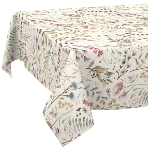 Tischdecke abwaschbar Tischtuch Tafeldecke Tischwäsche Baumwolle Polyester Wasserdicht Pflegeleicht Fleckenschutz Lotus Effekt 100x140cm Penelope