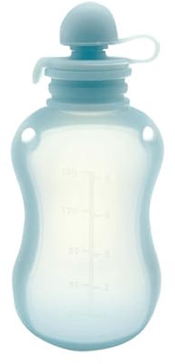 Feizikaw Gourde Compote Reutilisable, Pochettes de Nourriture pour Bébé en Silicone Réutilisables,Gourdes pour Compote ou Purée (Bleu)