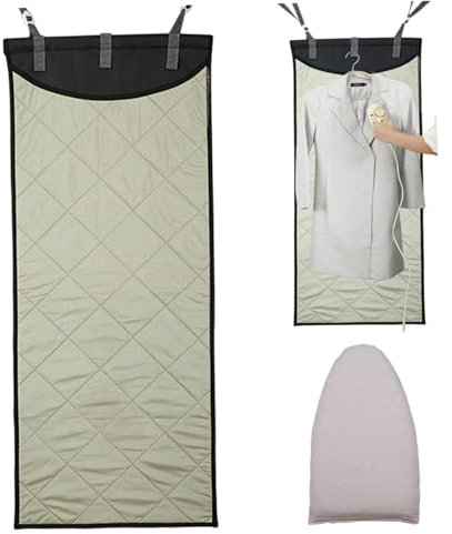Sobre el tablero de planchado de la puerta, 45x19 vertical & alfombra de planchado horizontal, ropa de vapores de ropa resistente al calor con guante de vapor, almohadilla portátil de la puerta de la