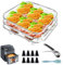 KXVXXV Airfryer cesti impilabili, griglia per friggitrice ad aria calda, 20 cm, accessori per friggitrice ad aria calda Cosori 5,5 l/6 l, per Ninja Max Pro 6,2 L AF180 EU, accessorio in acciaio inox