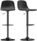 HOMCOM Juego de 2 Taburetes de Bar Taburetes Altos de Cocina Regulable en Altura 84-104 cm con Respaldo y Reposapiés Tapizado en PU Giratorio en 360° para Comedor Mostrador Negro
