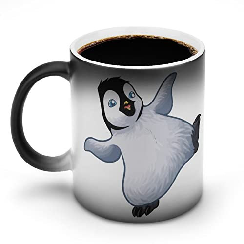 YINGD Mug Happy Feet Two Large Capacity Color Changes Coffee Cups Warming Cafe Mugs Breakfast Magic Cup Anti-Slip Lightweight Heat Resistant Tableware Christmas Birthday Easy t