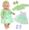 Kleidung Outfits für 14-18 Zoll Baby Puppen, Puppen Kleidung 35-43 cm, Grüne Tüllrock Mantel Socken Stirnband, Baby Puppen Puppenkleidung Hellgrüne, Süßes Puppenkleidung Mädchen Geburtstag Geschenk