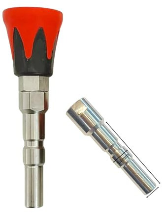 M&M Smartek Hochdruckdüse mit Schutz für Nilfisk Neptune Kränzle KEW WAP Alto – Flachstrahldüse 25° aus Edelstahl – 280 bar – Schnellkupplung D12 – Farbcodiert (Rot)