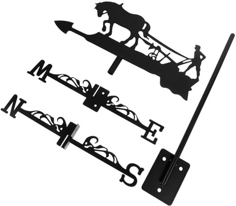 Abaodam Veleta de Caballo Retro de Metal para Jardín Decoración Patio Indicador de Dirección del Adorno Exterior Resistente