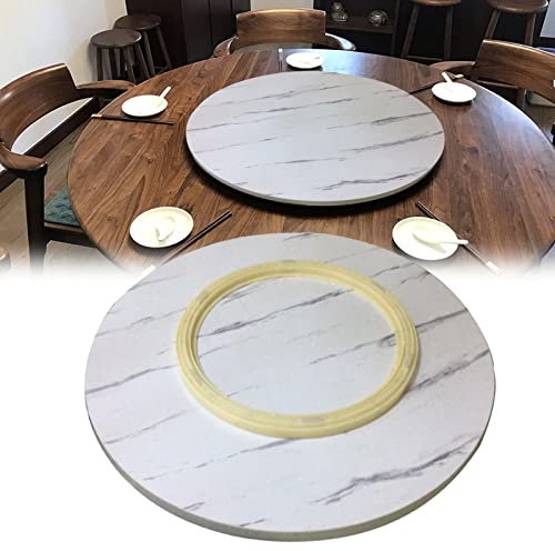 Lazy Susan Drehteller aus Holz, groß, 50 x 100 cm, 360° drehbar, Serviertablett für Esstisch, runde Drehplatte für Küche, Hotel und Tischplatte (Farbe: Weiß B)