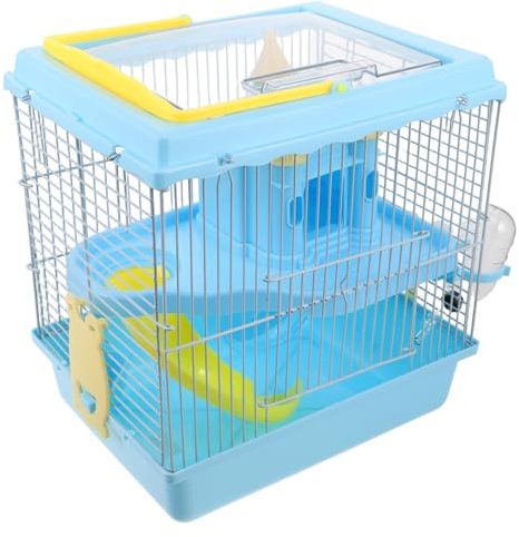 BESPORTBLE Hamsterkäfig Mit Rutsche Und Laufrad Futternapf Und Wasserflasche Tragbarer Mehrstöckig Für Meerschweinchen Und Mäuse Komfortables Reisegehege Für Kleintiere