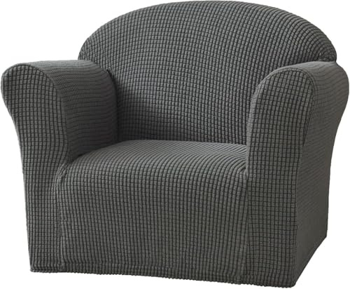 Kinder Sofa Husse Stretch Für Kindersessel, Atmungsaktiv Kinder Couchhusse Schutzbezug Für Kleine Sessel & Sofas ，Rutschfester Sofa Bezug Waschbar(Dark Gray)