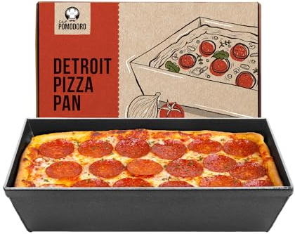 Chef Pomodoro Teglia per Pizza Rettangolare, 25x10 cm, Stile Detroit