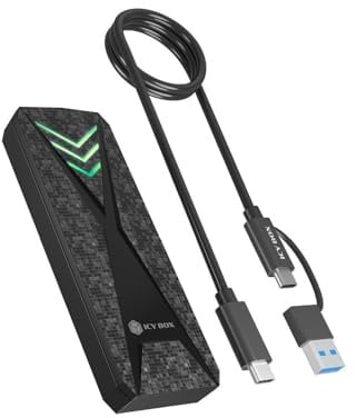 ICY Box M.2 NVMe SSD Gehäuse (USB 3.2 Gen 2 Type-C, 10 Gbit/s), RGB Beleuchtung, für M+B Key (2230/2242/2260/2280), bis 2 TB, IB-1805ML-CU31