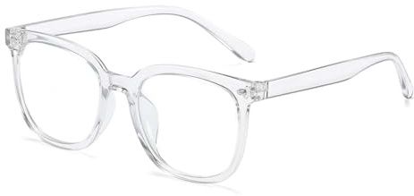 Blaulichtfilter Brille Ohne Staerke Damen Herren Computerbrille Klar | Gaming Transparent Anti Blaulicht, UV Schutz PC Handy TV, Nerdbrille Rechteckig, modisch leicht robust elegant