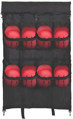 Champion Sports Vinyl Helmet Bag – Holds 8 Helmets – Hanging Hooks