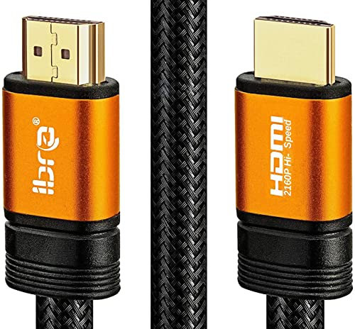 4K HDMI Cable 3M HDMI Lead - Ultra High-Speed 18Gbps HDMI 2.0b Cord 4K@60Hz Support Fire TV, Ethernet, Audio Return, Video UHD 2160p, HD 1080p, 3D, Xbox PlayStation PS3 PS4 PC - IBRA ORANGE