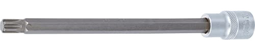 BGS 4185 | Bit-Einsatz | Länge 200 mm | Keil-Profil (für RIBE) M10 | Antrieb Innenvierkant 12,5 mm (1/2) | Chrom-Vanadium-Stahl | verchromt, matt | mit Rändelung