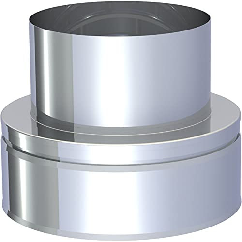 Edelstahl Schornstein - Übergang Doppelwandig auf Einwandig - (Ø 150 mm)