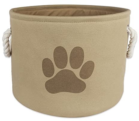 Bone Dry Pet Storage Collection Collapsible Bin, Small Round, Taupe