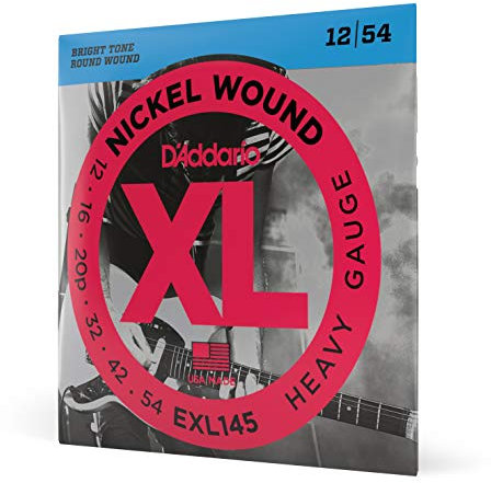D'Addario Corde Chitarra Elettrica | EXL145 | Set Corde per Chitarra Elettrica per Ferita Nichel | 6 Corde | Pesante, 12-54 | 1-Paccetto