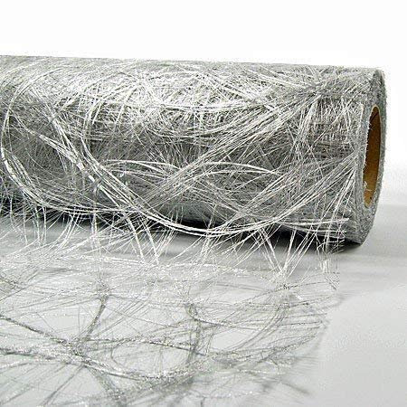 Sizoweb Tischläufer 30cm breit x 25m lang - Silber