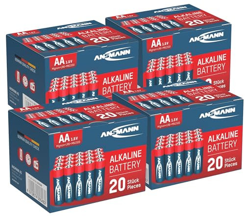 ANSMANN Alkaline Batterie Mignon AA / LR06 1.5V / Longlife Alkalibatterie Sparpaket in einer praktischen Vorratsbox / 80 Stück