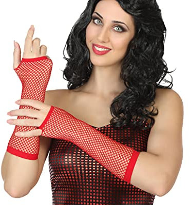 ATOSA guante rejilla rojo para disfraz años 80 o fluor