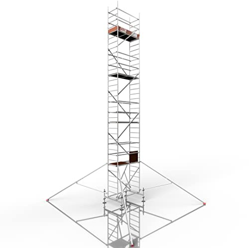 ALTEC Rollfix 1.0 1000 | 10m AH | hvst. Fußplatten | Standardtraverse | Dreieckausleger | Made in Germany | TÜV | belastbar 200kg/m² | Alu | Norm - DIN EN 1004-1 | Baugerüst | Fahrgerüst