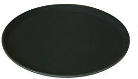 We Can Source It Ltd - Round Non Slip Black Bar Tray Serving Bar Waiters Grip Tray 11/14/16/Oval 27 (11)