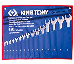 king tony - Trousse de 15 clés mixtes métriques - 6 à 32 mm - version tissu