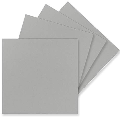 300 Einzel-Karten Quadratisch - 15 x 15 cm in Hellgrau (Grau) - 240 g/m² - blanko Bastel-Karten, Postkarten, Bastelkarton in Ton-Papier Qualität