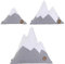 Idealer Pulverschnee 3er Set Kissen Kissenset Geschenkset Bergform Berg Dekokissen Zierkissen grau weiß Fleece (3er Set)