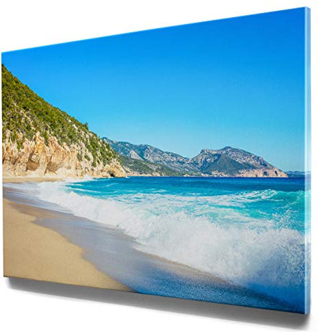 Traumhafte Sardinien-Bilder im Großformat 120x80cm, Cala Luna - als großes XXL Leinwandbild. Wandbild als Hintergrund und Deko für Wohnzimmer & Schlafzimmer. Aufgespannt auf Holzrahmen
