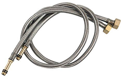 Pack of 2 Flexible Pipe Tap Connector Stainless Steel Braided Hose M10 (10mm) x 1/2 80cm Long