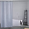 Furlinic Tenda Doccia Stretta per Doccia Angolare e Vasca Piccola, Tenda Bagno Tessile in Tessuto di Poliestere, Antimuffa Idrorepellente e Lavabile, Grigio Blu 100x200 con 6 Anelli per Tenda Doccia.