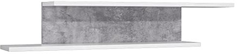 expendio Wandboard Coburg 10 Betonoptik Hochglanz weiß 112x22x21 cm Wandregal Wandpaneel Regal Jugendzimmer Kinderzimmer