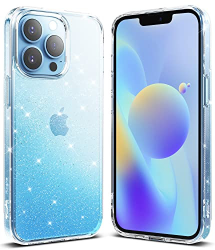 Ringke Compatible with iPhone 13 Pro Max Case, Air Soft Transparent TPU Shockproof Flexible Lightweight Thin Phone Cover - Glitter Clear