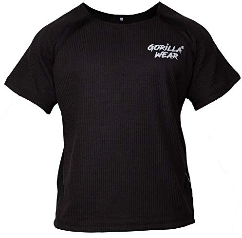 Gorilla Wear - Augustine Old School Work Out Top - Schwarz/Rot - Bodybuilding Sport Alltag Freizeit mit Logo Aufdruck leicht und bequem für optimale Bewegung, S-M
