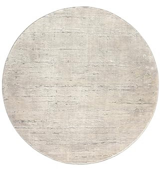 Kurzflor Teppich Wohnzimmer Hellgrau Rund 155 cm, Moderner Kurzflor Teppich, Super Soft