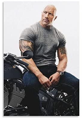 Shenywell Poster Kunstdrucke Dwayne Johnson Poster, für Teenager, Wandgemälde für Wohnzimmer, Badezimmer 40x50cm Kein Rahmen