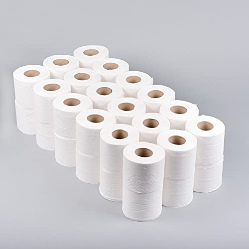 M1SS 36 Toilet Rolls Loo Roll Tissue 2Ply White Tissue Soft and Strong Bulk Toilet Tissue Sheet Absorbent Hygiene Fragrance Free Toilet Paper 22 M (L) x 10CM (W) Each Roll Approx.