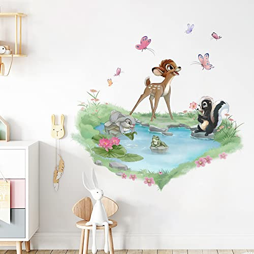 Runtoo Wandtattoo Bambi Wandsticker Waldtiere Wandaufkleber Babyzimmer Wohnzimmer Kinderzimmer Schlafzimmer