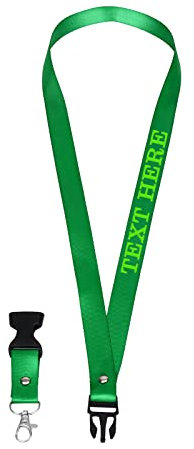 Embroidery Schlüsselband Personalisiert, OXYEFEI Bunte schlüsselbänder Nylon Neck Lanyard Strip Bänder mit Drehbarem Metallclip für Schlüssel Kinder Ausweise Arbeitskarte Abzeichen (Grün)