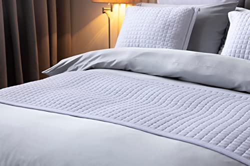 Crompton Quilted Jersey Feel Bed Runner in White 70cm x 220cm Belledorm