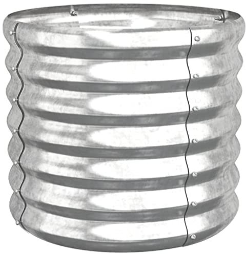 vidaXL Pflanzkübel Blumenkübel Hochbeet Blumenkasten Pflanzgefäß Pflanzkasten Blumentopf Garten Verzinkter Stahl 40x40x36cm Silbern