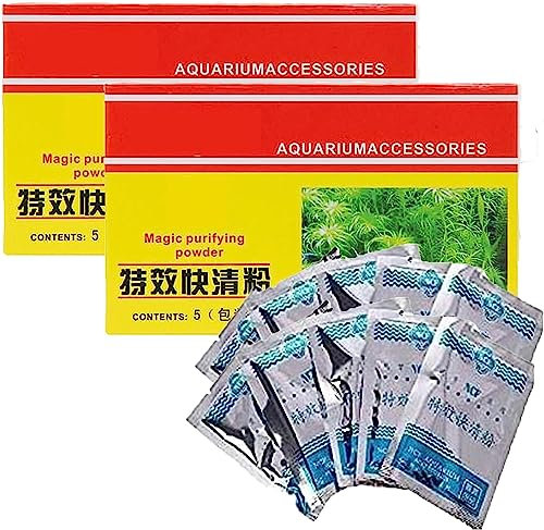 COALHO Aquarium Purifying Powder Cleaning Powder for Aquarium, Aquarium Cleaning Tool Maintain Crystal Clear Water, Fast Cleaning Fish Tank (A)