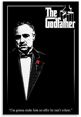 ENILSA Filmposter Amerika der Pate Rote Rose, Leinwand-Poster, dekoratives Gemälde, Leinwand-Wandposter und Kunstdruck, modernes Familienschlafzimmer-Dekor-Poster, 30 x 45 cm