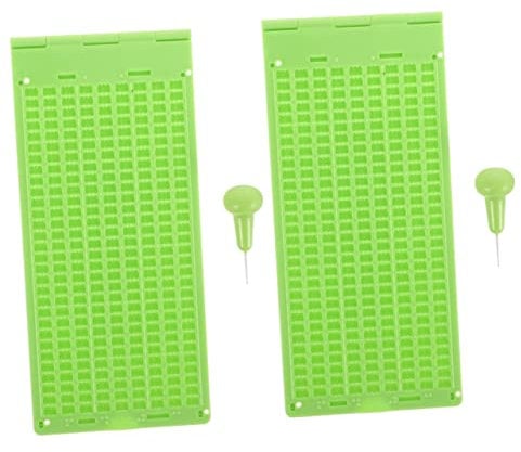DOITOOL 2sätze Braille Schreibset Kunststoff Mit Stift Für Zeilen Kästchen Langlebig Und Tragbar Für Effektives Lernen Und Schreiben
