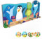 bunnyboo Kindergarderobe aus Holz - Garderobe Kinder mit 4 Kleiderhaken Kinder - kindliche Designs- wunderschöne Garderobenleiste Kinder (Unterwasser)