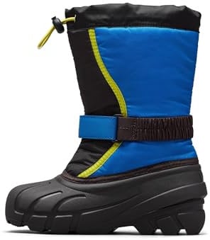 Sorel Flurry Boot, Stivali Invernali, Unisex - Bambini e ragazzi, Black/Super Blue 2024, 34 EU