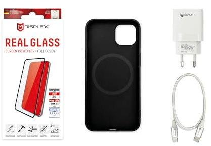Displex Schutzglas für iPhone 15 Pro Max Premium Starterset | DISPLEX Premium Glass, maximale Abdeckung, schwarzer Rand, 10H Panzerglas, Bruchschutz, kratzfest, kristallklar, Anti-Shock