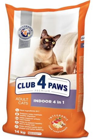 CLUB 4 PAWS PREMIUM Erwachsene Katzen-Trockenfutter INDOOR 4W1